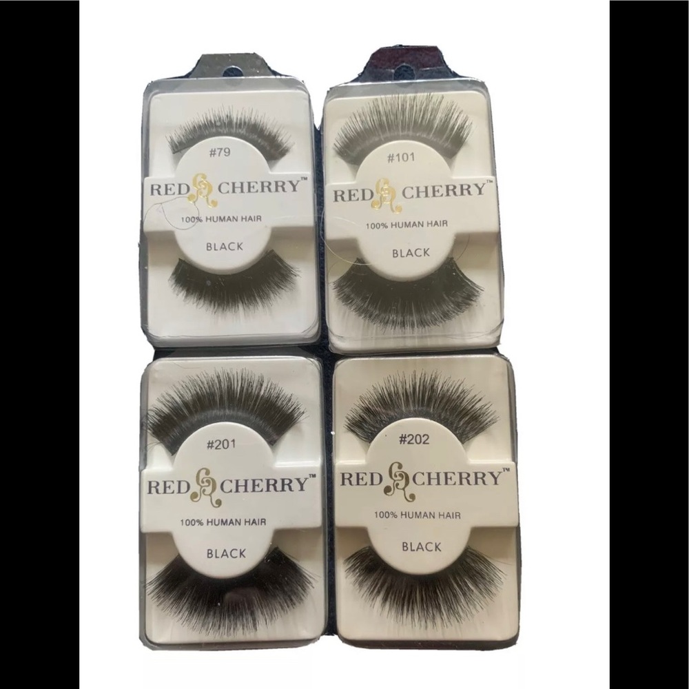 4 sets of Red Cherry Human Hair lashes